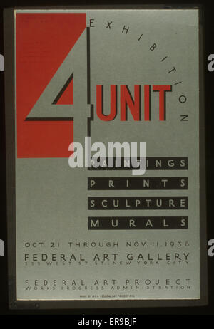 4 unit exhibition - paintings, prints, sculpture, murals 4 u Stock Photo