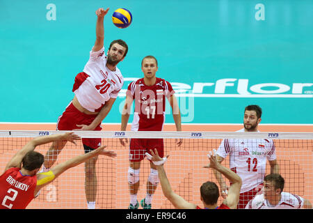 Gdansk, Poland. 29th May, 2015. Mateusz Mika (POL), Poland versus Russia, FIVB Men's Volleyball World League, © Action Plus Sports/Alamy Live News Stock Photo