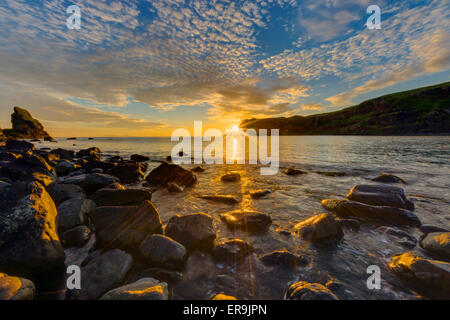 Amazing sunset on the Isle of Skye in Scotland Stock Photo