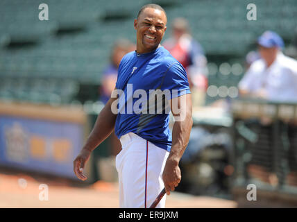 May 28, 2015: Texas Rangers Designated hitter Prince Fielder (84) during  the Red Sox at Rangers baseball game at Globe Life Park, Arlington, Texas.  (Icon Sportswire via AP Images Stock Photo - Alamy