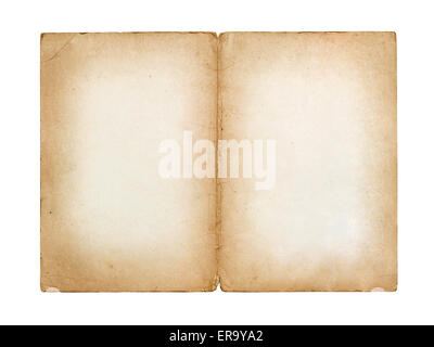 old vintage sheet of paper isolated on white background Stock Photo