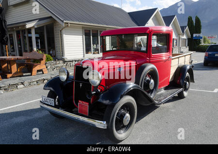 1934 Ford V8 Pick up truck, Glenorchy, Central Otago, South Island, New Zealand Stock Photo
