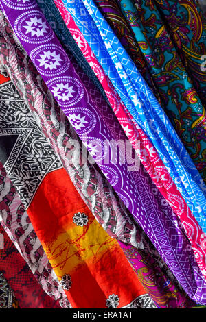 Bolts of colourful cloth Stock Photo