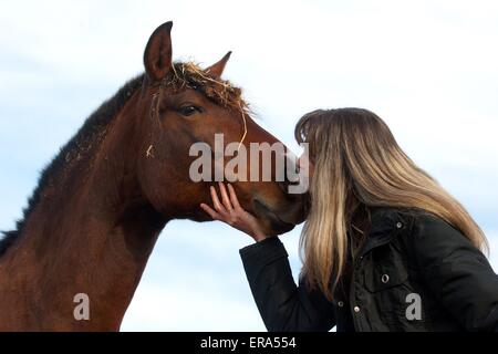 woman is kissing PRE Stock Photo