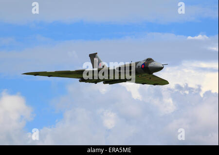 The last flying Vulcan Bomber XH558 at Cosford Airshow 2014, Cosford, Shropshire, England, Europe Stock Photo