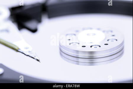 Close up of an open hard disk Stock Photo