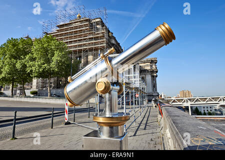 Lookout station on the top of a Brussels city belvedere Stock Photo