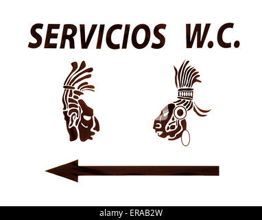 Washroom sign in Mayan Riviera, Mexico Stock Photo