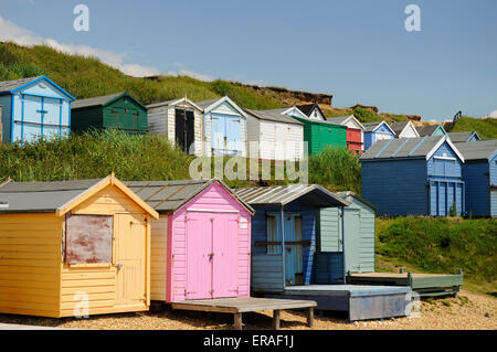 Beach huts in southengland coast UK england europe Stock Photo