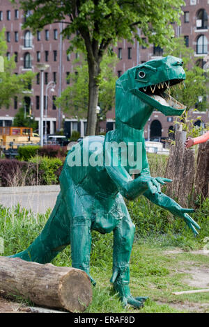 Metal sculpture T Rex Dinosaur Stock Photo