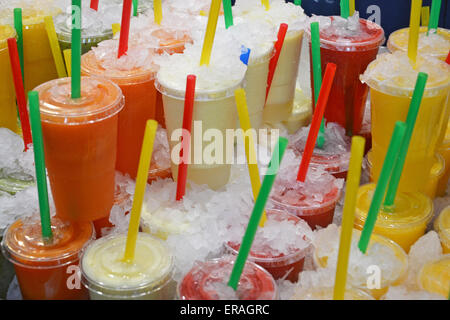 freshly made fruit drinks Stock Photo