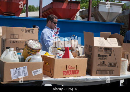 It is Hazardous Waste Collection Day in the small Massachusetts town of Adams. Stock Photo