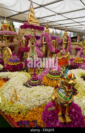 Thailand flower display at the Great Pavillon at the RHS Chelsea Flower Show 2015 Stock Photo