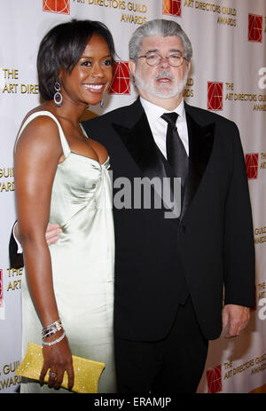 George Lucas and Mellody Hobson at the 13th Annual Art Directors Guild Awards held at the Beverly Hilton hotel in Beverly Hills on February 14, 2009. Stock Photo