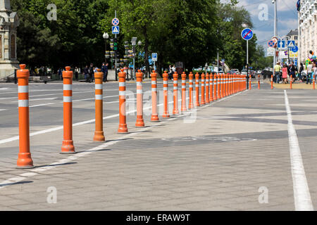 Bicycle road sign painted on the pavement Stock Photo