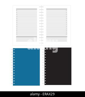 Vector notebook with squares and spiral bound. Stock Vector