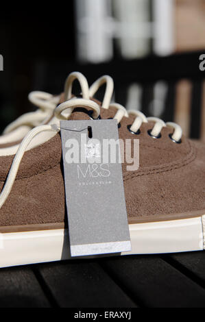 Mens lace up fashion summer shoes from M&S Marks & Spencer departmet store UK Stock Photo
