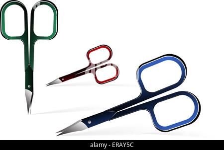 manicure scissors . Vector illustration. Isolated on white background. Gradient mesh used. Stock Vector