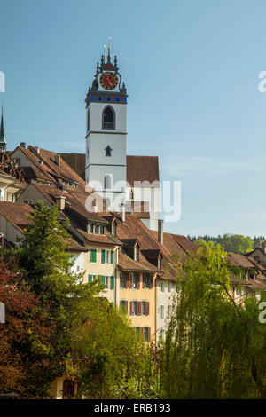 Spring afternoon in Aarau, canton Aargau, Switzerland. Stock Photo