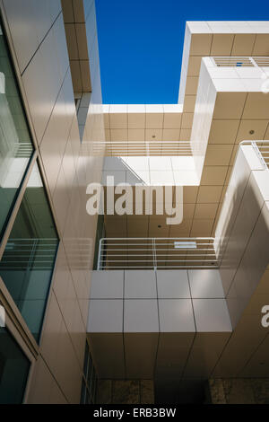 Modern architecture at the Getty Center, in Brentwood, Los Angeles, California. Stock Photo