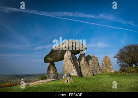 Pentre Ifan Neolithic Burial Chamber (Cromlech), Pembrokeshire, Wales Stock Photo