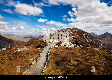 The summit of Diamond Hill, Connemara National Park, County Galway, Republic of Ireland. Connaught province. Stock Photo