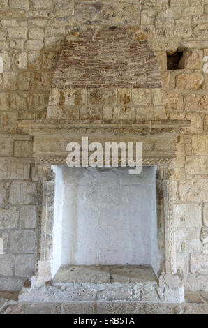 Fireplace in medieval Kolossi Castle on Cyprus Stock Photo