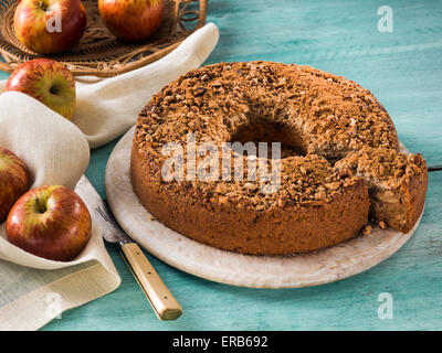 Apple crumble coffee cake Stock Photo