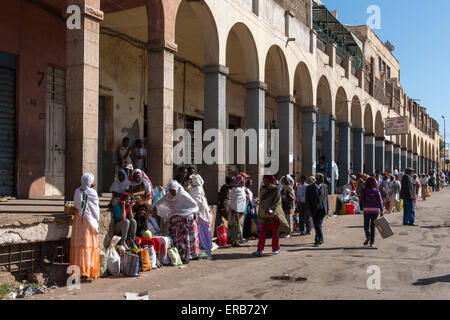 Arched Walkway Near The Market, Asmara Stock Photo