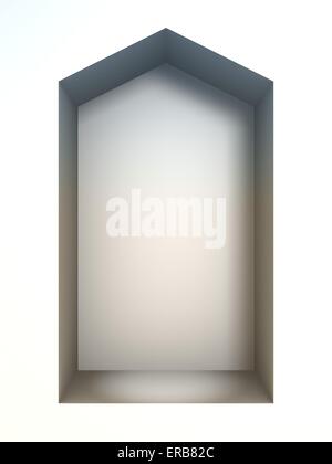 Abstract empty white interior with niche shelf, minimal architectural ...