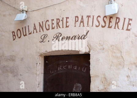 Boulangerie patisserie sign in Saintes, Charente Maritime, France