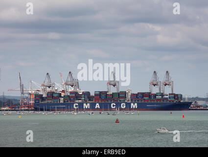 Cma Cgm Amerigo Vespucci Container Ship Docking At Container Port