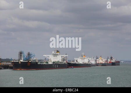 Oil Tankers lined up at Fawley Refinery (l-r) Antarctic, Captain John, Northern Ocean, Sextans and Nordic Amy