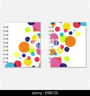Notebook covers design with colorful circles Stock Vector