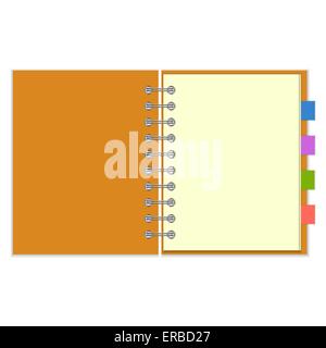 Blank spiral notebook with colorful bookmarks Stock Vector