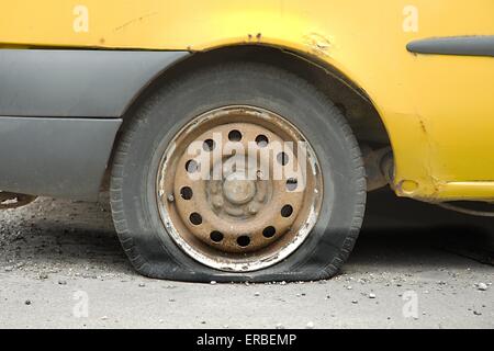 Flat Tire Stock Photo