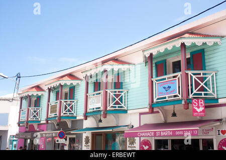 Boutiques stores small mall Gustavia St Barts Stock Photo - Alamy