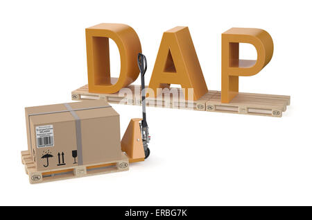 Download Pallet Jack With Boxes On Pallets 3d Illustration Stock Photo Alamy PSD Mockup Templates