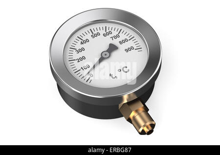 Temperature gauge isolated on white background Stock Photo