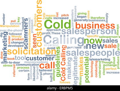 Background concept wordcloud illustration of cold calling Stock Photo