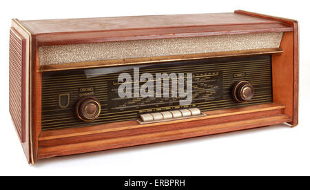 Vintage Radio Tuner Isolated on White Background Stock Photo