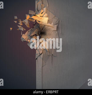 Image of crushed concrete wall Stock Photo