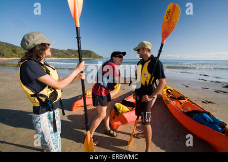 Seawater kayaking is a popular activity for visitors to far north Queensland, Australia. Stock Photo