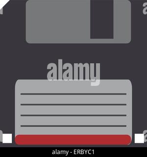 Vector illustration of a floppy disk. Diskette icon. Information storage concept. Stock Vector