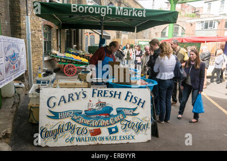 Gary's famous fish stall at Borough market Stock Photo