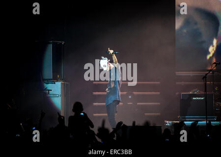 German rapper Cro performing live at TUI Arena as part of his Mello Tour 2015  Featuring: Cro,Carlo Waibel Where: Hannover, Germany When: 26 Nov 2014 Credit: WENN.com Stock Photo