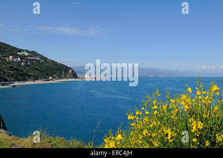 Panorama on the bay of Bergeggi, Liguria Stock Photo