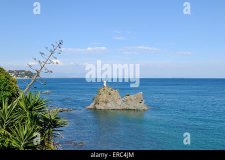 Panorama on the sea of Albissola Marina, Liguria, Italy Stock Photo