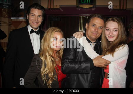 May 29, 2015 - Hollywood, California, U.S. - I15760CHW.Damian Chapa Presents ''Father Rupert Mayer'' Los Angeles Premiere.Crest Theatre, Westwood, CA.05/28/2015.OLIVER GRUBER, SUZAN HUGHES, DAMIAN CHAPA AND CHARLENE GEISLER .©Clinton H. Wallace/Photomundo International/ Photos Inc (Credit: © Globe-ZUMA/picture alliance Stock Photo