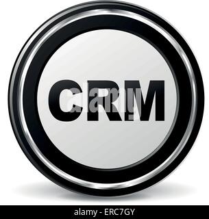 Vector illustration of black and chrome crm icon Stock Vector